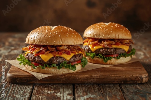 Two delicious homemade beef...