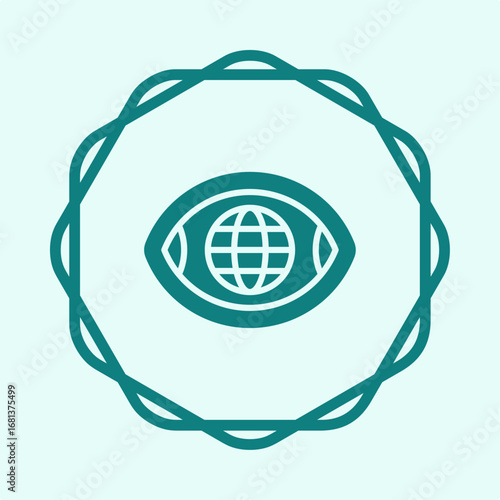 Eye symbol trendy artwork useful vector Illustration circle design handsome colorful background