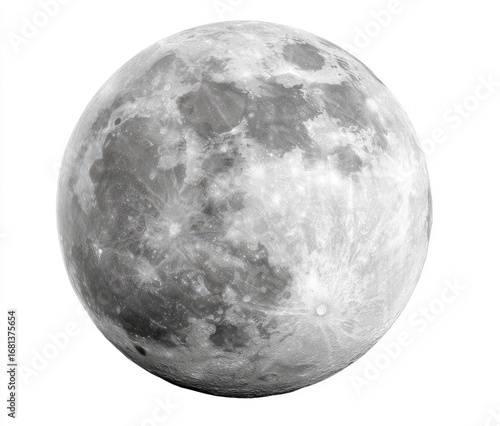 Full grayscale moon, detailed craters