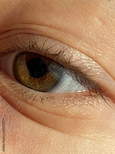 close up of a female eye