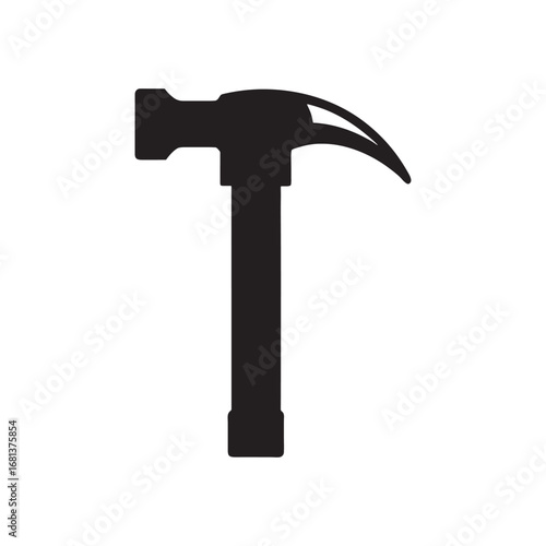 Claw Hammer with Nail Puller Slot Silhouette Icon