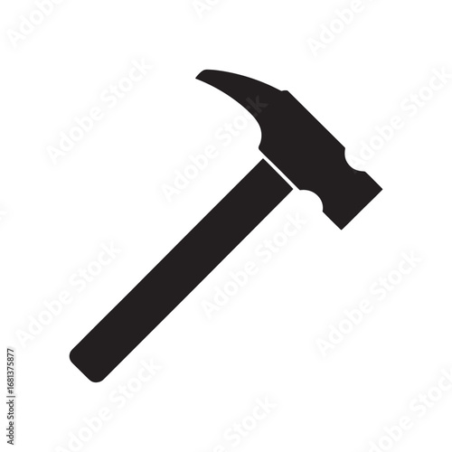  Curved Claw Hammer Silhouette Icon