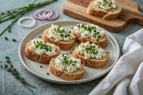 Plate with bread slices top...