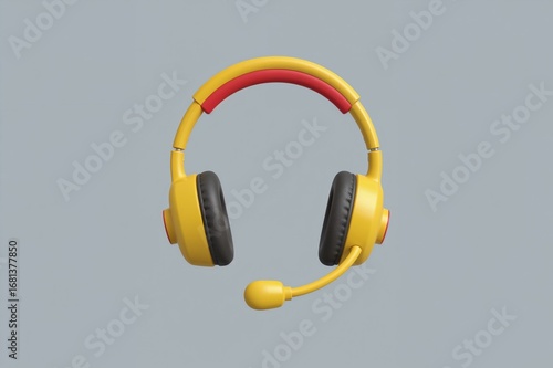 3D icon of headphones featu...