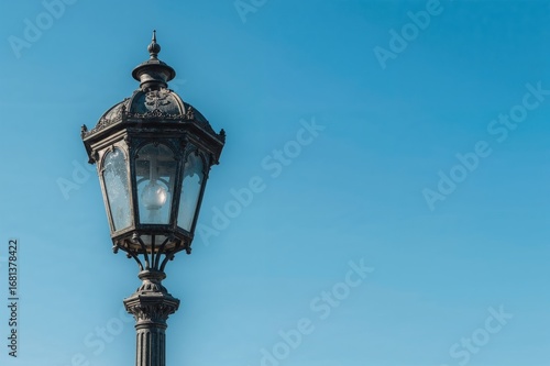 Vintage streetlight against...