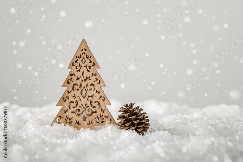 A stylized wooden pine tree...