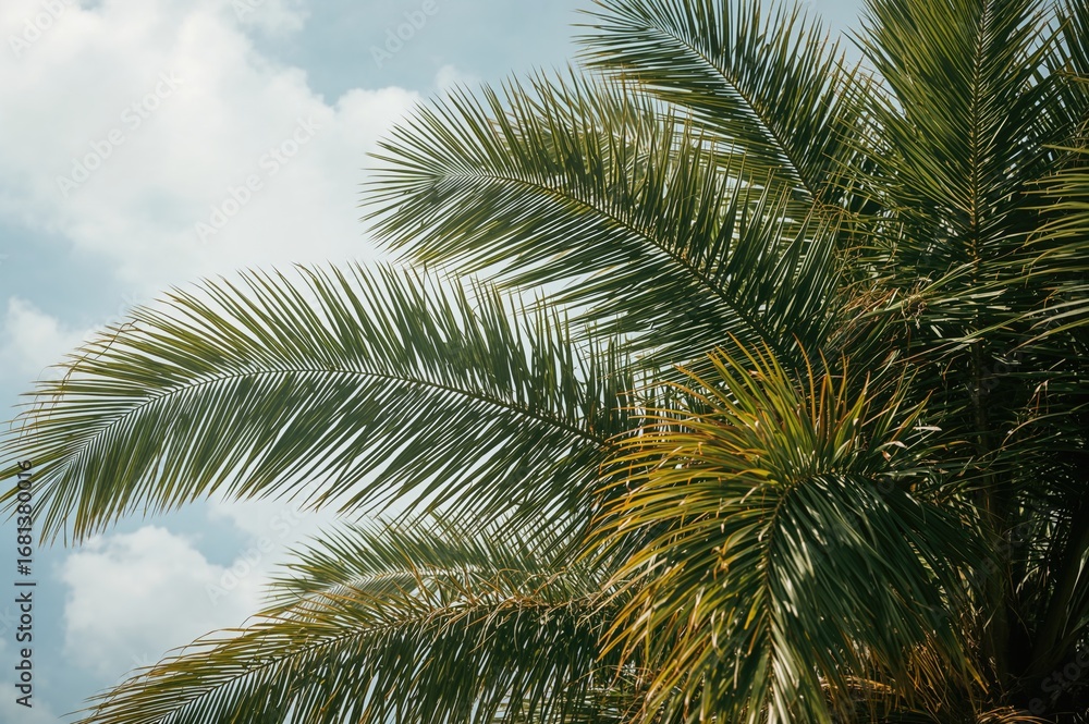 Fototapeta premium Tropical sky with palm fronds