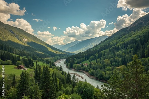 Wide-angle shot of a pictur...