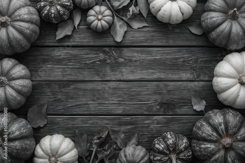 Monochrome photo of a pumpk...