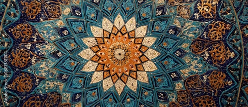 Wallpaper Mural Colorful tile art with floral design Torontodigital.ca