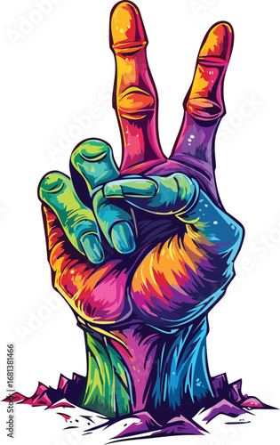 Psychedelic Zombie Peace Sign