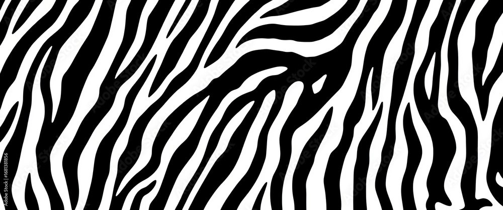 Dense black and white zebra stripes, monochrome seamless vector animal print texture,  style,  nature