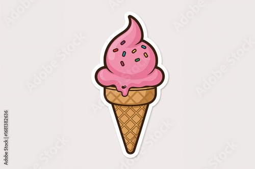 Cartoon-style pink waffle c...