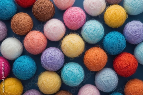 Multicolored wool spheres d...