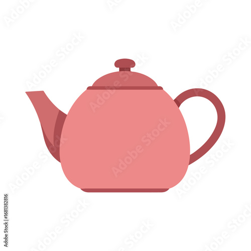 Isolated Tea Pot Illustration, Tea Preparation, At Home or Tea House
