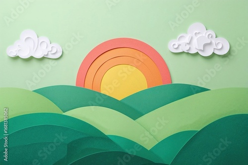 Landscape created with pape...