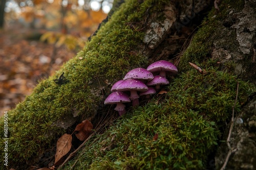 Violet fungi sprouting from...