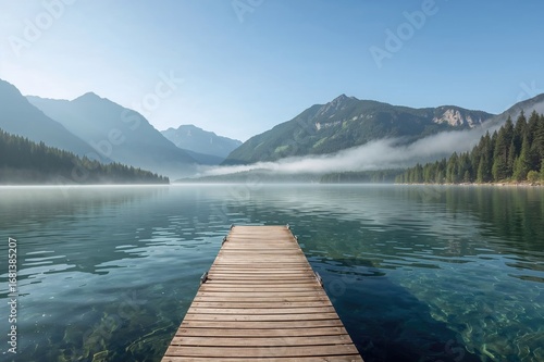 Summer morning view of Geroldsee lake nestled in alpine scenery