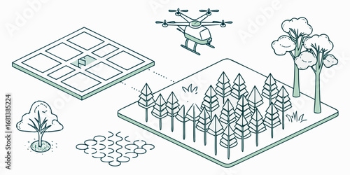 Drone mapping of forest areas for land management and ecological monitoring purposes