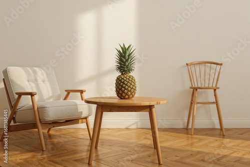 Pineapple placed on a vinta...