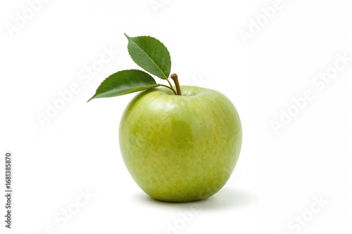 A single fresh green apple ...