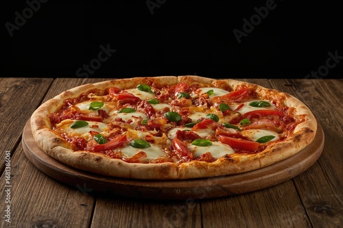 Pizza topped with Mozzarell...