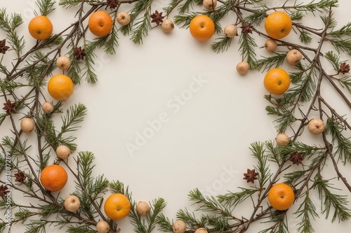 Circular Christmas wreath c...