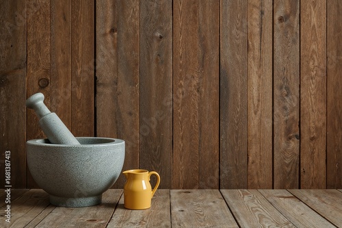 Rustic wooden floor and wal...