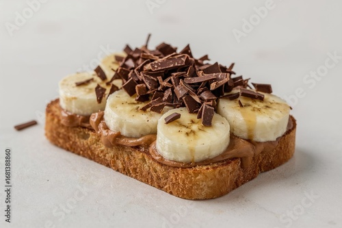 Toast topped with peanut bu...