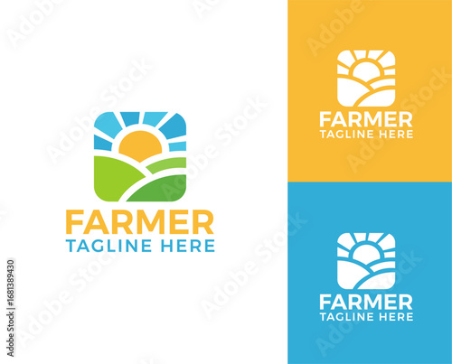 Agriculture logo and agro farm green logo template vector design