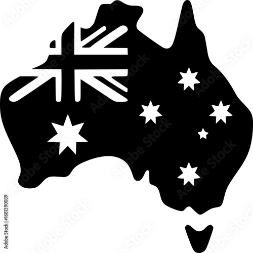 Australian Silhouette: A bold silhouette of Australia, with its iconic flag proudly displayed.