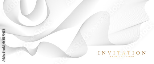 Premium background design with light gray line pattern and  white background. Abstract white horizontal vector template for cover design, business banner, brochure, prestigious voucher, luxe invite.