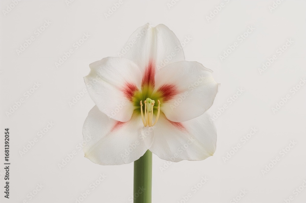 Fototapeta premium Soft Pink and White Amaryllis Bloom with Apple Blossom Hues