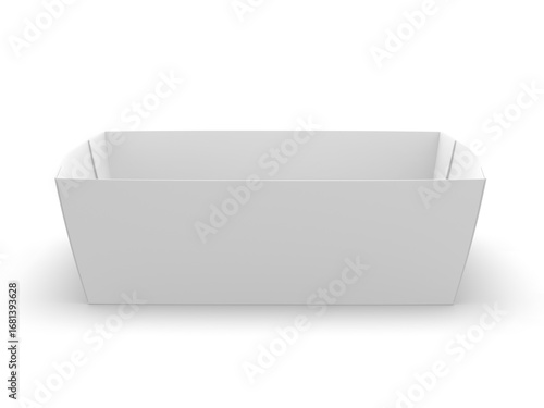 Wallpaper Mural 3D render of blank paper food tray, isolated on white background. Realistic disposable cardboard tray mockup for fast food, snacks, and meal packaging.  Torontodigital.ca