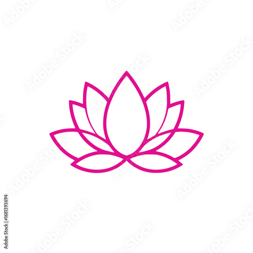Vibrant neon lotus flower vector illustration scalable for yoga wellness and spiritual design projects