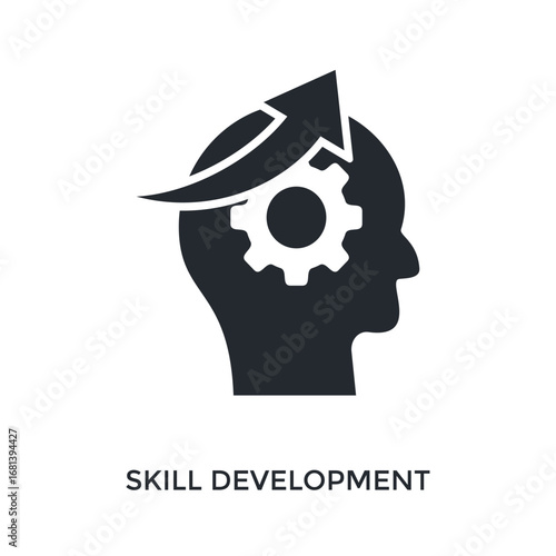 Skill Development Icon Glyph Style. Vector Illustration For Graphic Design