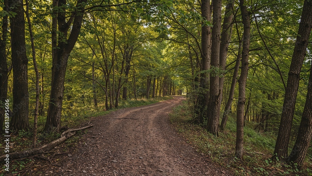 Fototapeta premium Nature trail in a lush forest setting ideal for trekking