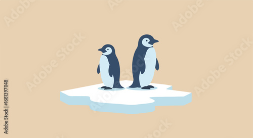 and keywords for the image, following your instructions

 Penguins Standing on Iceberg in Arctic