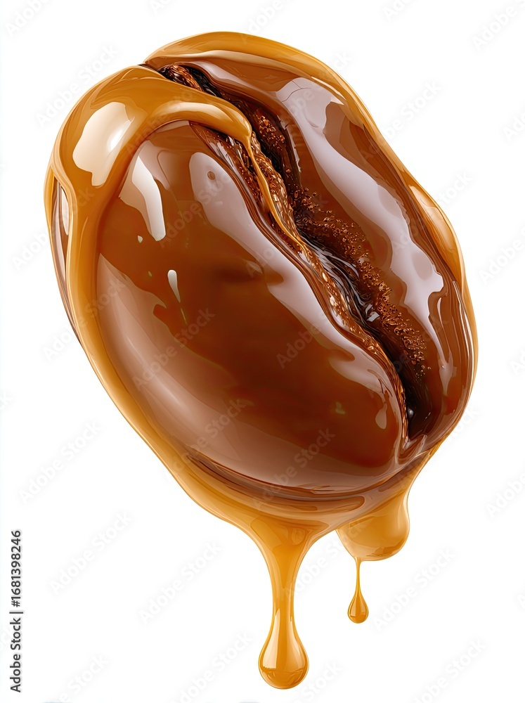 Obraz premium Caramel-drizzled coffee bean