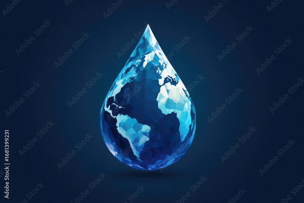 Obraz premium Save the water. Fresh water. Drop logo design template. Ecology concept background with drop. World Water Day