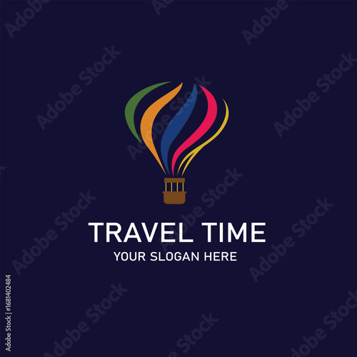 hot air balloon icon isolated on dark background