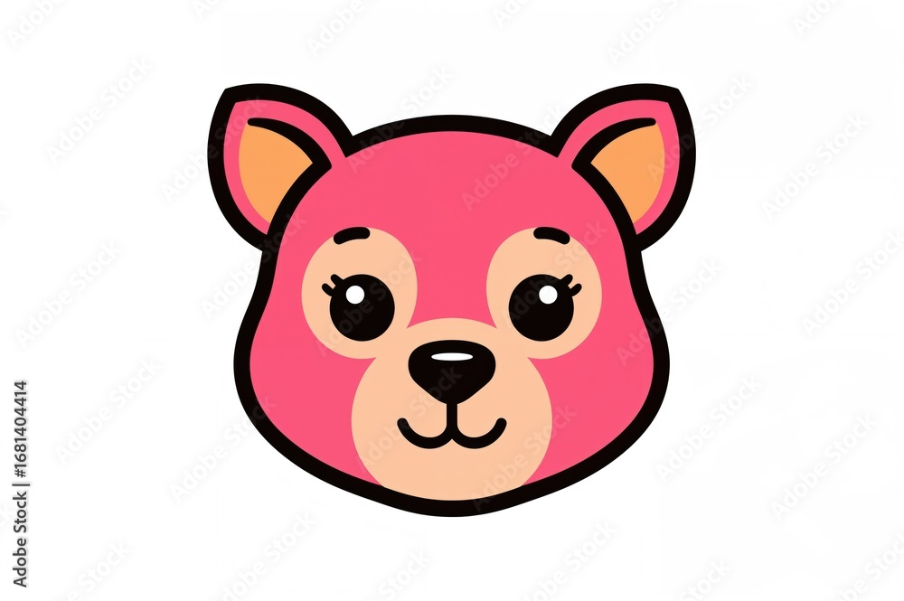 Fototapeta premium Illustration of adorable animal face design