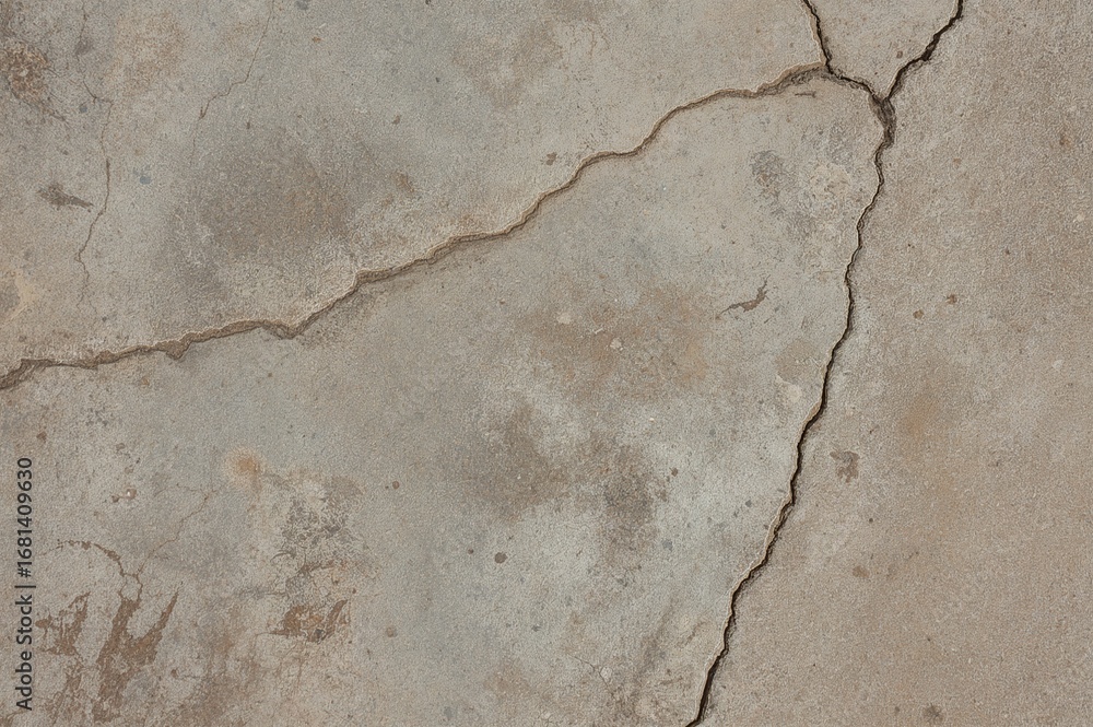 Obraz premium Aged rough concrete featuring cracks and scuffs, grunge-inspired surface perfect for backgrounds or textures.