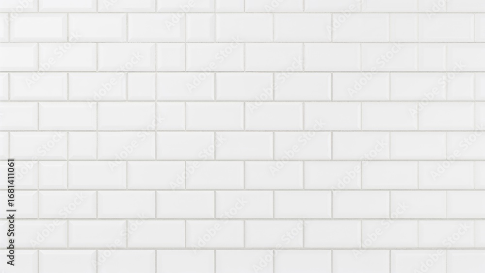 Fototapeta premium Wall decorated with white ceramic tiles