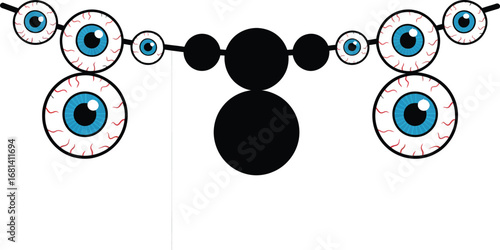 Creepy eyeball garland decoration for halloween party design