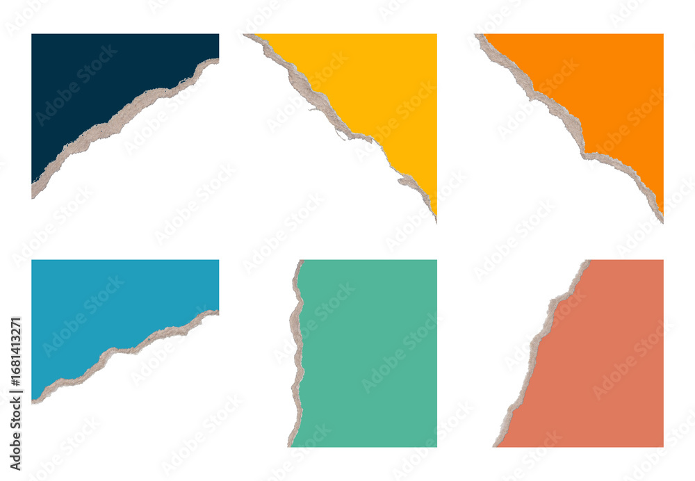 Obraz premium Geometric mountain silhouette with colorful abstract background panels