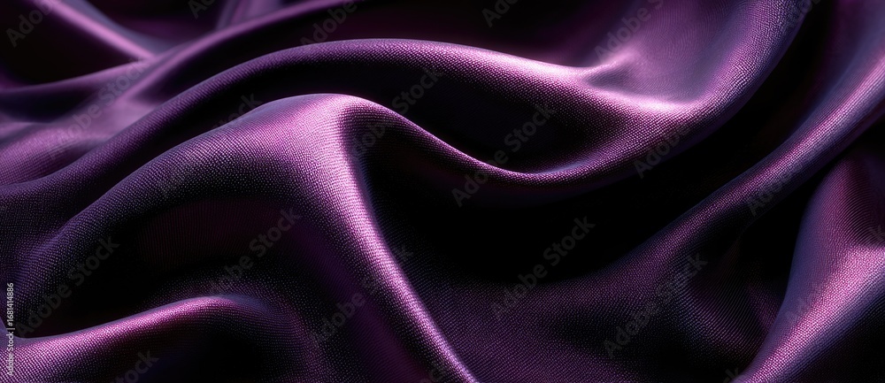 Fototapeta premium Elegant purple silk fabric draping softly