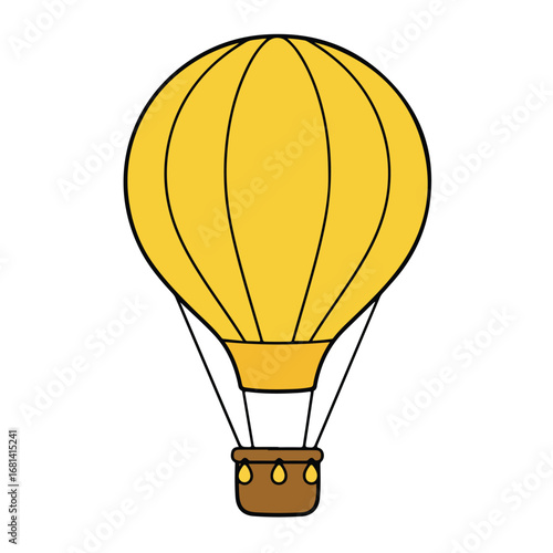 Floating hot air balloon in the sky