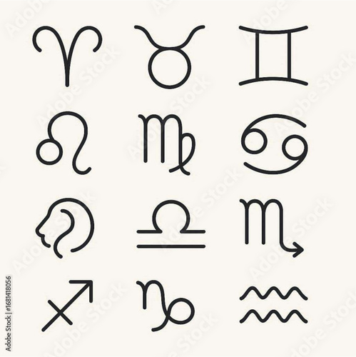set of zodiac symbols