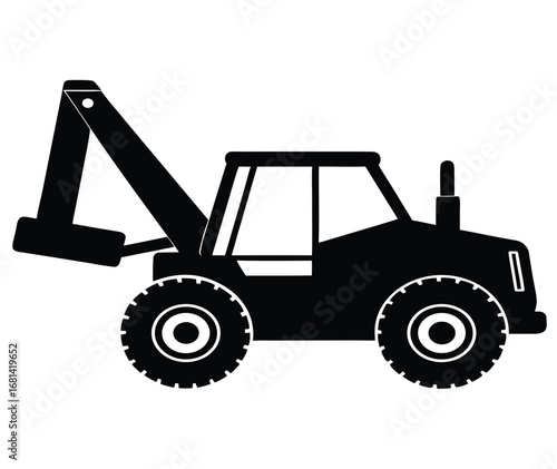 Modern telehandler machine with industrial equipment elements